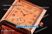 Patek Philippe Gondolo Miyota 1L45 Quartz Rose Gold Case with Champagne Dial and Arabic Numeral Markers