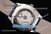 Cartier Drive de Cartier Asia ST16 Automatic Steel Case with Silver Dial Roman Numeral Markers and Blue Leather Strap