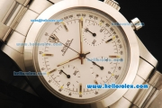 Rolex Daytona Chronograph Swiss Valjoux 7750 Automatic Movement Full Steel with White Dial