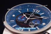 Ulysse Nardin Maxi Marine Chronograph Miyota Quartz Movement Steel Case with Blue/Black Dial and Blue Rubber Strap