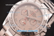 Rolex Daytona Swiss Valjoux 7750 Automatic Movement Steel Case and Strap with Grey Dial and Roman Numeral Markers