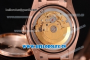 Rolex Day Date II Swiss ETA 2836 Automatic Rose Gold Case/Bracelet with Brown Dial and Stick Markers (BP)
