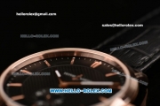 Ulysse Nardin Classico Miyota OS2035 Quartz Rose Gold Case with Stick Markers Black Dial and Black Leather Strap