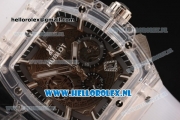 Hublot MP-06 Senna Chrono OS20 Quartz Rubber Case with Skeleton Dial and White Rubber Strap