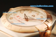 Omega Constellation Swiss ETA Quartz Movement Rose Gold Bezel with Diamond Markers and Two Tone Strap - Lady Model