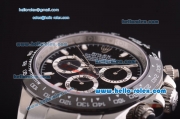 Rolex Daytona Automatic 7750 Coating Steel Case and Strap with Black Dial