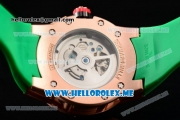 Richard Mille RM 60-01 Asia 2813 Automatic Rose Gold Case with Skeleton Dial and Green Rubber Strap Rose Gold Bezel (EF)