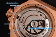 Hublot Big Bang King Swiss Valjoux 7750-CHG Automatic Rose Gold Case with stick Markers and Black Rubber Strap