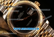 Rolex Datejust 37mm Swiss ETA 2836 Automatic Two Tone with Black Dial and Roman Markers