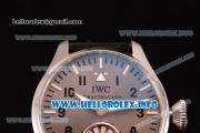 IWC Big Pilot "Markus Buhler" Asia 6497 Manual Winding Steel Case with Grey Dial Arabic Number Markers and Black Leather Strap (KW)
