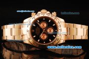 Rolex Daytona II Automatic Movement Rose Gold Case and Strap with Black Dial and White Markers