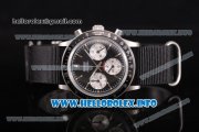 Rolex Daytona Vintage Edition Miyota Quartz Steel Case with Black Nylon Strap Stick Markers and Black Dial (GF)