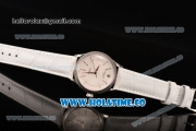 Rolex Cellini Time Asia 2813 Automatic Steel Case with White Dial White Leather Strap and Stick Markers