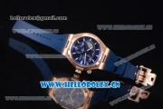 Vacheron Constantin Overseas Dual Time Asia ST30 Automatic Rose Gold Case with Blue Dial Stick Markers and Blue Rubber Strap