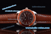 Breitling SuperOcean Automatic Movement Black Dial with Stick Marker and Brown Bezel-Brown Leather Strap