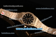 Audemars Piguet Royal Oak Swiss ETA 2824 Automatic Full Yellow Gold with Gold Sitck Markers and Black Dial - 1:1 Original