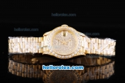 Rolex Datejust Oyster Perpetual Full Gold and Diamond with Diamond Dial-Lady Size