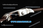 Jaeger-LECoultre Master Calendar Miyota 9015 Automatic Steel Case White Dial With Stick/Arabic Numeral Markers Brown Leather Strap (JH)