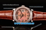 Rolex Day-Date Asia Automatic Steel Case with Diamonds Markers Pink Dial and Diamonds Bezel (BP)