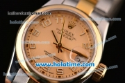 Rolex Datejust Lady Swiss ETA 2671 Automatic Two Tone with Champagne Dial and Arabic Numeral Markers