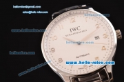 IWC Portuguese 2813 Automatic Steel Case with Silver Numeral Markers Stainless Steel Strap and White Dial