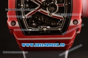 Richard Mille RM 67-02 Miyota 9015 Automatic PVD Case with Black Dial and White Nylon Strap