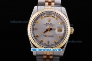 Rolex Day-Date Oyster Perpetual Automatic Two Tone with Gold Bezel and Diamond Marking