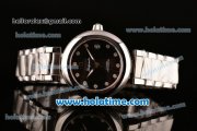 Omega De Ville Ladymatic Swiss Quartz Movement Steel Case Steel Bracelet with Black Dial Omega De Ville Ladymatic Swiss Quartz Movement Steel Case Steel Bracelet with Black Dial