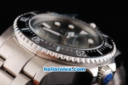 Rolex Sea-Dweller Oyster Perpetual Date Automatic Movement White Round Hour Marker with Black Dial and Bezel-SS Strap