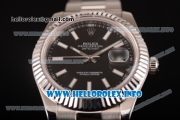 Rolex Datejust II Swiss ETA 2836 Automatic Full Steel with Black Dial and Luminous Stick Markers (BP)