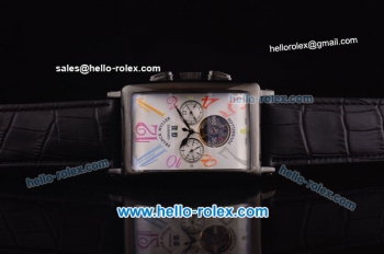 Franck Muller Long Island Tourbillon Automatic Movement PVD Case with White Dial and Colorful Numeral Markers