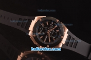 IWC Ingenieur Doppelchronograph Asia ST17 Automatic Rose Gold Case with Black Bezel and Black Dial - 7750 Coating