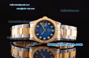 Rolex Datejust Automatic Two Tone with Gold Bezel,Blue Dial and Diamond Marking