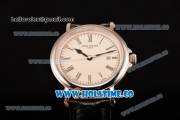 Patek Philippe Calatrava Miyota Quartz Steel Case with White Dial and Black Roman Numeral Markers