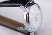 Patek Philippe Classic Chronograph Automatic with White Dial,Black Marking and Leather Strap