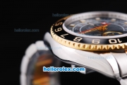 Rolex Yacht-Master II Oyster Perpetual Swiss ETA 2813 Automatic Two Tone ETA Case with Black Bezel and Black MOP Dial