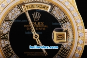 Rolex Day-Date Automatic Full Gold Black Dial with Diamond Bezel