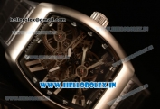 Franck Muller Vanguard Miyota Automatic Copy Tourbillon Rose Gold Case With Skeleton Dial Leather/Rubber Strap