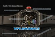 Richard Mille RM35-02 Carbon Fiber With Red Crown Miyota 9015 Movement 1:1 Clone Black Rubber