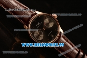 IWC Portuguese Automatic Clone IWC 52010 Automatic Rose Gold Case with Gray Dial and Brown Leather Strap - (AAAF)