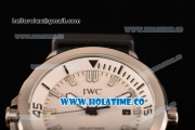 IWC Aquatimer Miyota Quartz Steel Case with White Dial Black Rubber Strap and Stick Markers