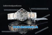 Cartier Ballon Bleu De Citizen Automatic Steel Case White Dial Roman Numeral Markers and Two Tone Bracelet