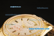 Rolex Day-Date II Automatic Movement Gold Case/Strap with Diamond Dial and Diamond Bezel