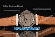Hublot Classic Fusion 9015 Auto Steel Case with Grey Dial and Orange Leather Strap