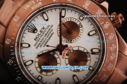 Rolex Daytona Oyster Perpetual Automatic Movement Brown PVD Case and Strap with White Dial and Stick Markers