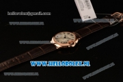 Cartier Ballon Bleu De Medium Swiss ETA 2671 Automatic Rose Gold Case Silver Dial Roman Numeral Markers and Brown Genuine Leather Strap - 1:1 Original