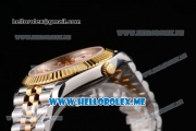 Rolex Datejust II Asia 2813 Automatic Two Tone Case/Bracelet with Yellow Gold Dial and Diamonds Markers (BP)