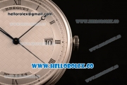 Breguet Classique Miyota 9015 Automatic Steel Case with White Dial and Black Leather Strap - (AAAF)