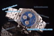 Breitling Chronomat B01 GMT Swiss Valjoux 7750 Automatic Steel Case/Strap with Blue Dial - Diamond Bezel