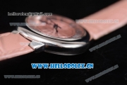 Cartier Ballon Bleu Medium Asia Automatic Steel Case with Pink Dial Roman Numeral Markers and Pink Leather Strap (YF)